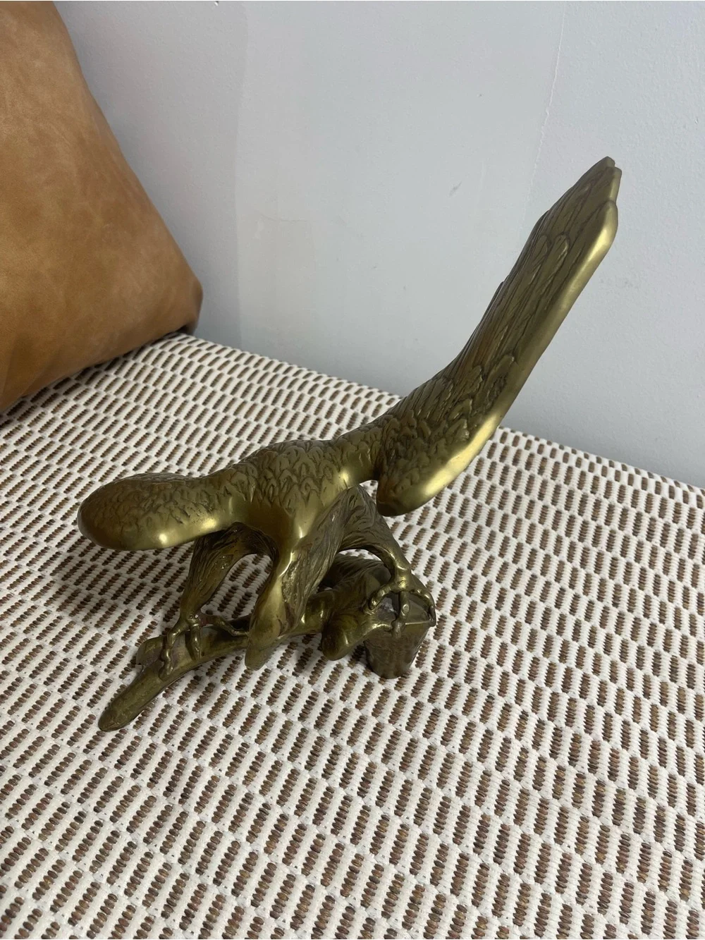 Brass Eagle Sculpture - Antique Finish Gold Tone Home Accent